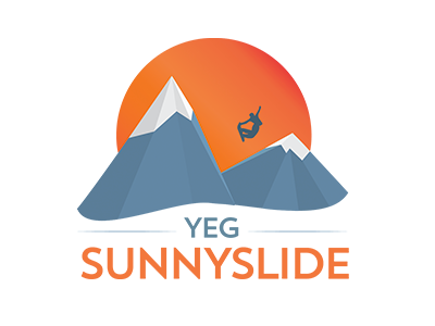 Sunnyslide edmonton flat geometric gradient mountains slide snow snowboard sun sunny