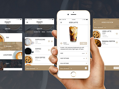 Stauf's App app design card coffee