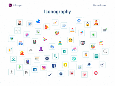 Iconography application design icons ui xd