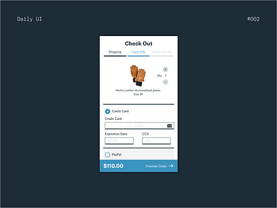 Daily UI #002 - Checkout checkout mobile ui ux