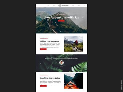 Azores landing page design sketch ui