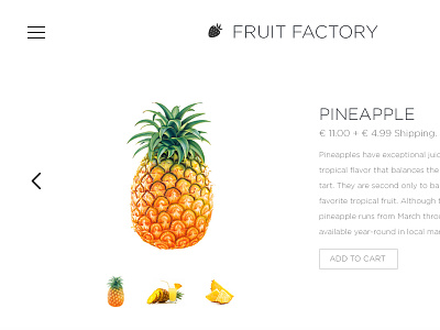 Fruit Factory Concept buy checkout fruit pineapple product ui