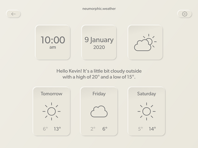 Neumorphic Weather website