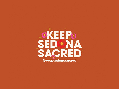 Keep Sedona Sacred branding desert flower hiking illustration land preservation nonprofit sedona vortex