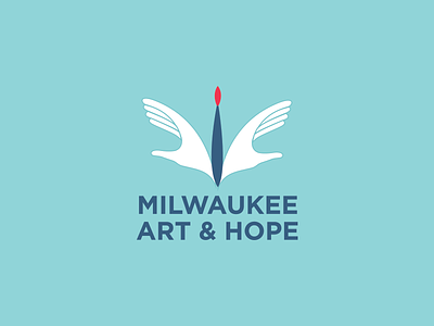 Milwaukee Art & Hope art butterfly calatrava dove illustration logo milwaukee museum paintbrush