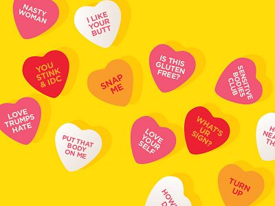 Candyhearts candy candyhearts design hearts hvd illustration love messages vday
