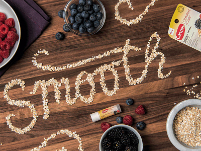 Smooth branding carmex drawn food hand lettering oatmeal smooth type typography