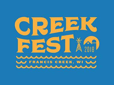 Creek Fest branding design fest festival francis creek lettering small town tshirt typography wisconsin