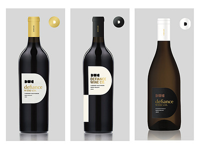 Defiance Wine Co. bottle branding design die cut label label design packaging typography wine