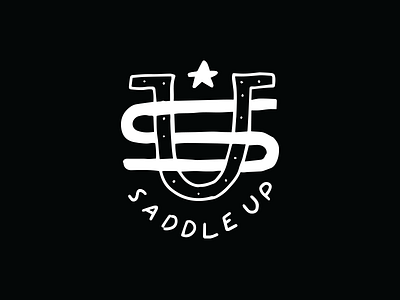 Saddle Up WIP bar brand branding horseshoe logo. monogram s u