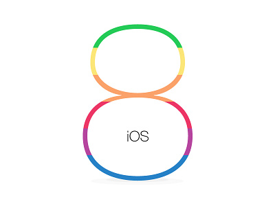 ios8 apple branding clean flat ios ios8 ipad iphone logo rainbow vintage