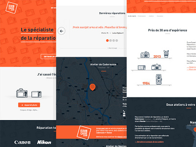 EcranCasse.com clean color colorful flat illustration layout orange vector web design website