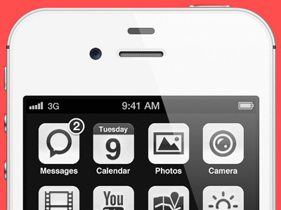 iOS minimal edition black clean icon interface ios ios6 iphone minimal retina subtle ui white