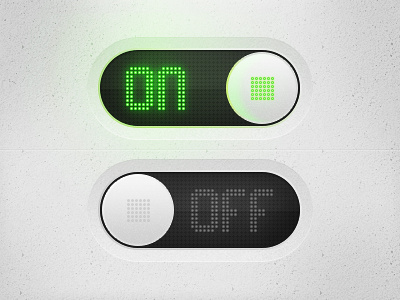 Digital switch switch interface element clean radio toggle ui on off digital led lcd