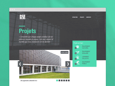 Ingebois / projects home (GIF) animated clean flat gif interface ui web webdesign