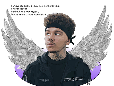 Phora - Abstract Portrait abstract artist digital art digital paint lyric art lyrics music musician painting portrait realism wings wingsart