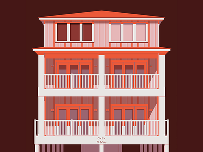 Casa Playa House adobe illustrator adobeillustration alabama alabama gulf shores architecture design architecture illustration beach house beach house illustration casa playa colour palette colour schemes digitalillustration exterior design gulf shores home illustration house exterior illustration house illustration red and orange red and orange tones red tones