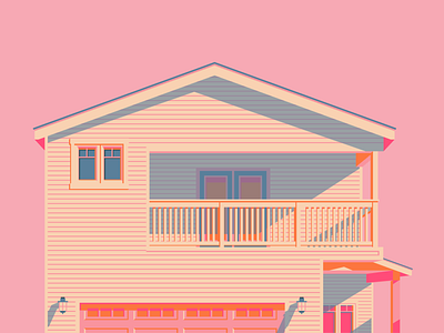 Pink Sun House adobe illustration adobe illustrator architectural illustration architecture illustration blue and orange colour palette colour scheme digital art digital illustration exterior design flat illustration home illustration house architecture illustration art illustration design los angeles los angeles architecture los angeles house pink and blue pink blue and orange