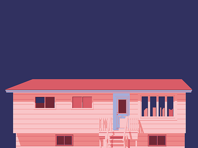 Small Sixties Home adobe illustrator alabama gulf shores alabama usa architecture design architecture illustration blue and pink building illustration colour palette colour schemes cottage digital art exterior design exterior home illustration flat illustration flatdesign gulf shores home illustration house illustration pink and blue colour palette pink and blue colour scheme