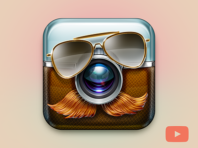 Sweet Mustache App Icon apple camera icon ios mustache oldfart skeu