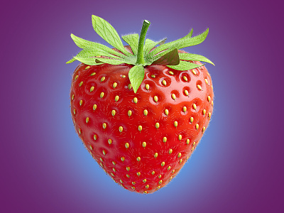 Strawberry berry corona render modeling sweet