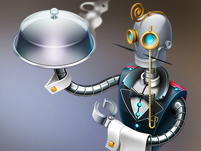 Jarvis Illustration character jarvis monocle robot web