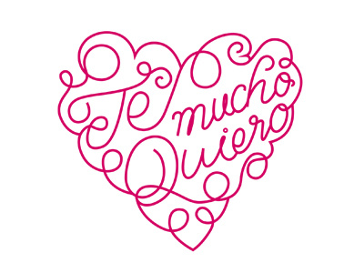 Te quiero pink hand lettering love ornament valentines vector