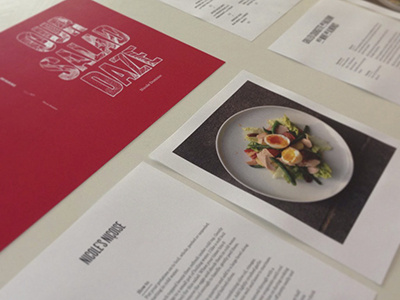 Our Salad Daze book cookbook food layout recipes wip