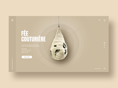 Fée Couturière Website Design Concept art concept design gallery graphic design sculpture simple ui web website website design