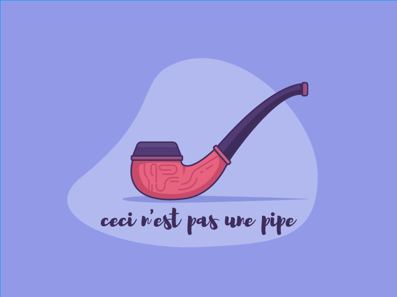 Magritte Pipe - GIF animation design flat gif gif animation illustration magritte pipe smoke vector
