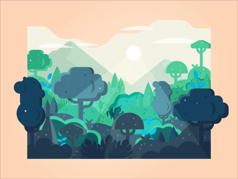Into The Jungle animation design gif gif animation illustration jungle landscape selva