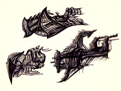 Vehicle Sketches concept concept art markers moleskine sci fi scifi sketchbook traditional vehicles