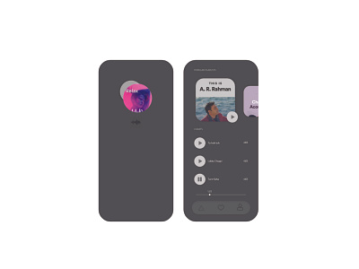 Music player UI app design flat illustration minimal prototype ui ux web website
