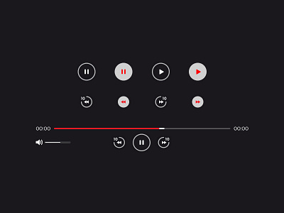 Video Player Icon Set icons ui ux video player