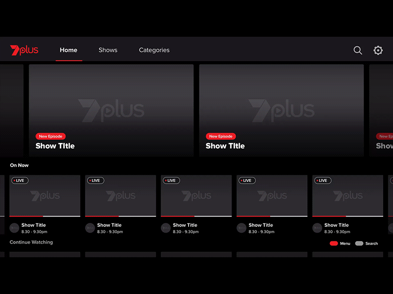 7plus- LG TV app app gif lg tv ui ux