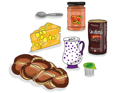 Swiss Breakfast breakfast continental food illustration illustration art illustration design illustrator swiss