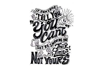 Good Vibes Quote Lettering : You're Limitless!