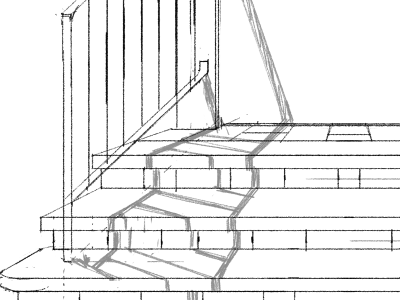 Shadow with Perspective editorial illustration marc aspinall pencil wip