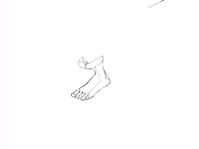 Foot editorial illustration marc aspinall pencil wip