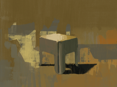 A Chair. digital illustration marc aspinall painting wip