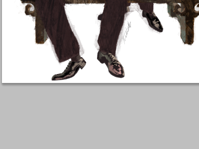 Shine Those Shoes digital illustration marc aspinall painting wip