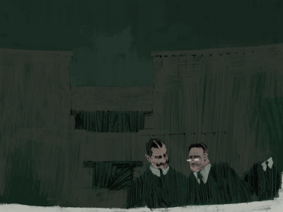 Chatter Amongst digital illustration marc aspinall painting wip