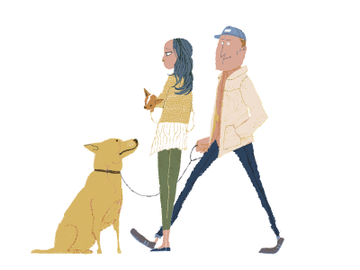 Little and Big characters dog illustration tthp