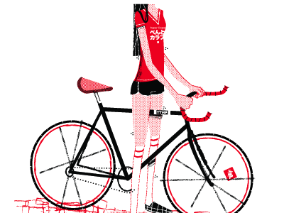 Art Crank - Continued bento club bike black cute fixed gear knee high red