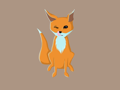 little fox animal cartoon cute design fox full illustration