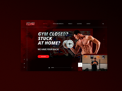 First screen for home fitness club. first screen fitness club landing page