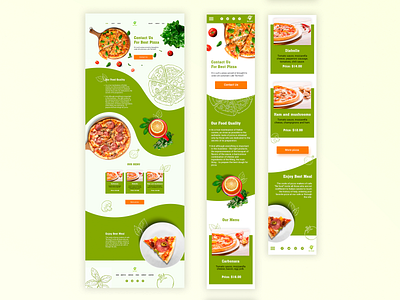 Landing page for pizza delivery site. delivery landing page landing page design pizza