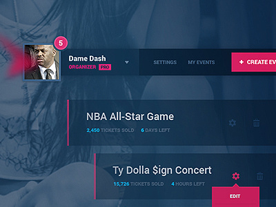 User Interface by Dtail Studio app application design event interactive mobile notification profile sports ui ux web