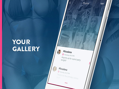 Gallery app application dating dtail interface iphone iphone 6 mobile network social ui