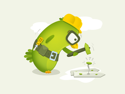 EarlyBIrds Character4 app application belt birds cartoon character drawing dtailstudio hammer handy illustration ios iphone mobile nail retina sketch texture ui web design